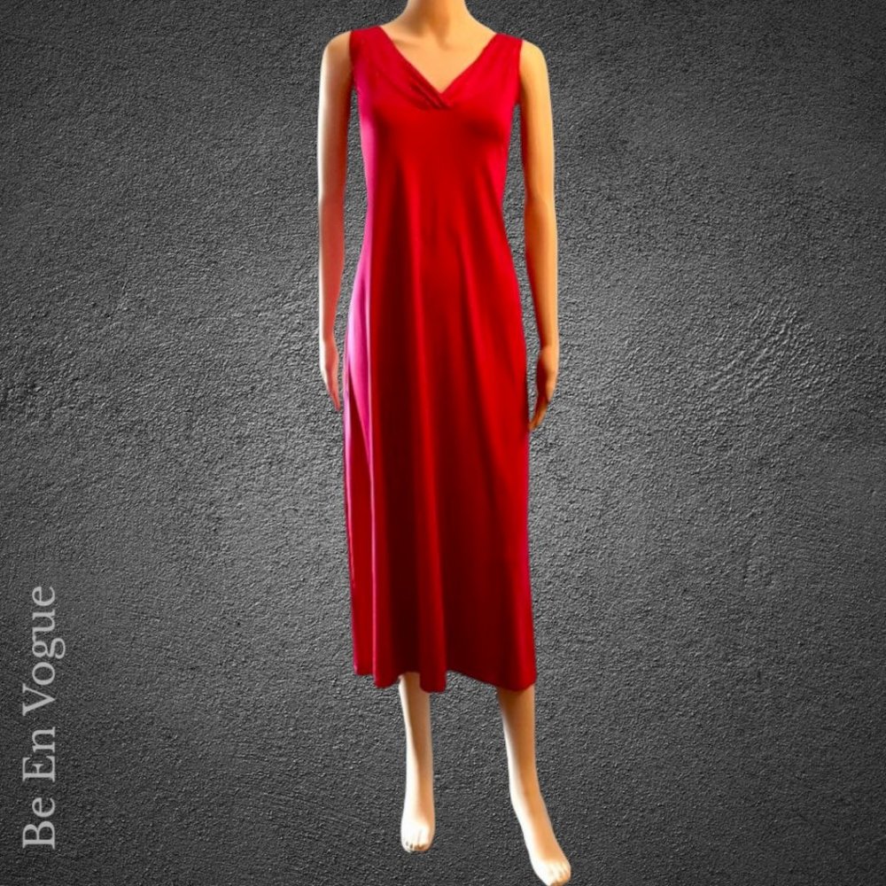 Jones New York V Neck Midi Dress
